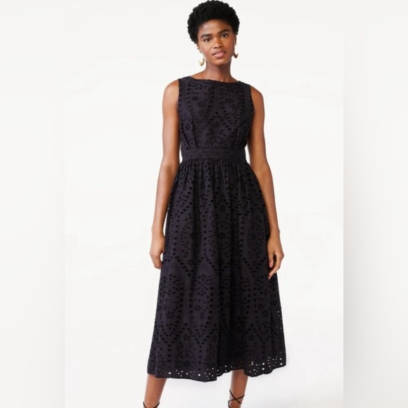 Scoop NYC Elegant Black Sleeveless Dress Medium - Picture 1 of 6